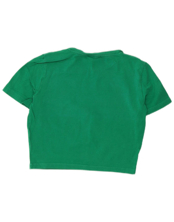 Zara Γυναικείο T-Shirt Crop Top UK 12 Medium Green