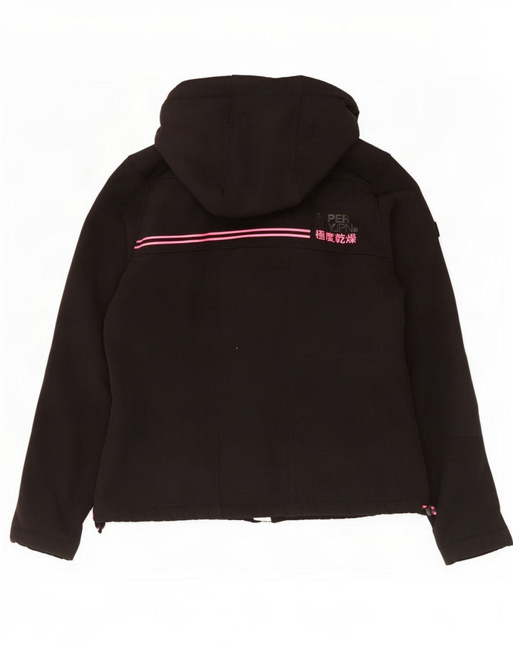Superdry Γυναικείο Μπουφάν με κουκούλα αντιανεμικό UK 12 Medium Black