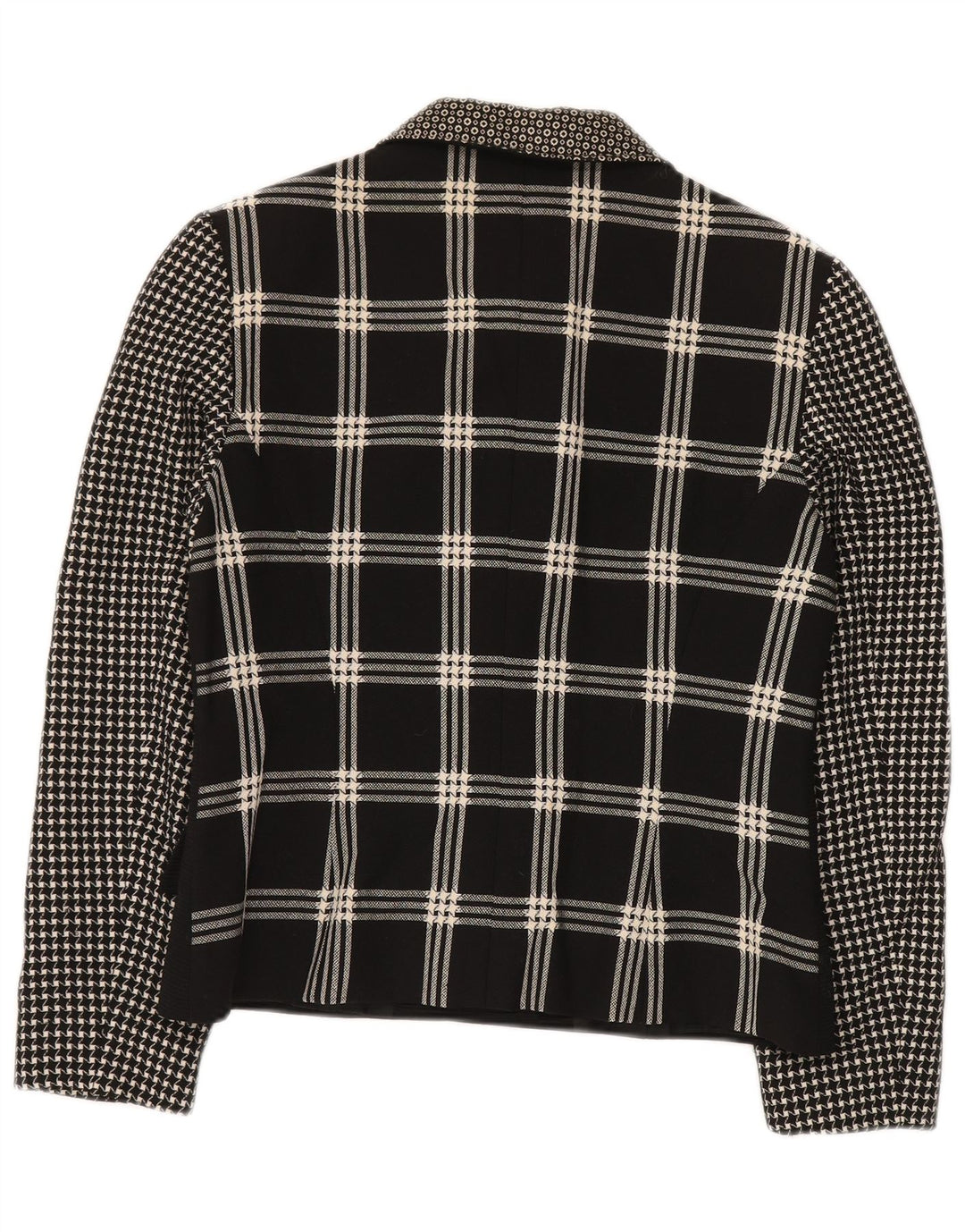 GENNY Γυναικείο σακάκι 6 κουμπιών UK 14 Medium Black Patchwork