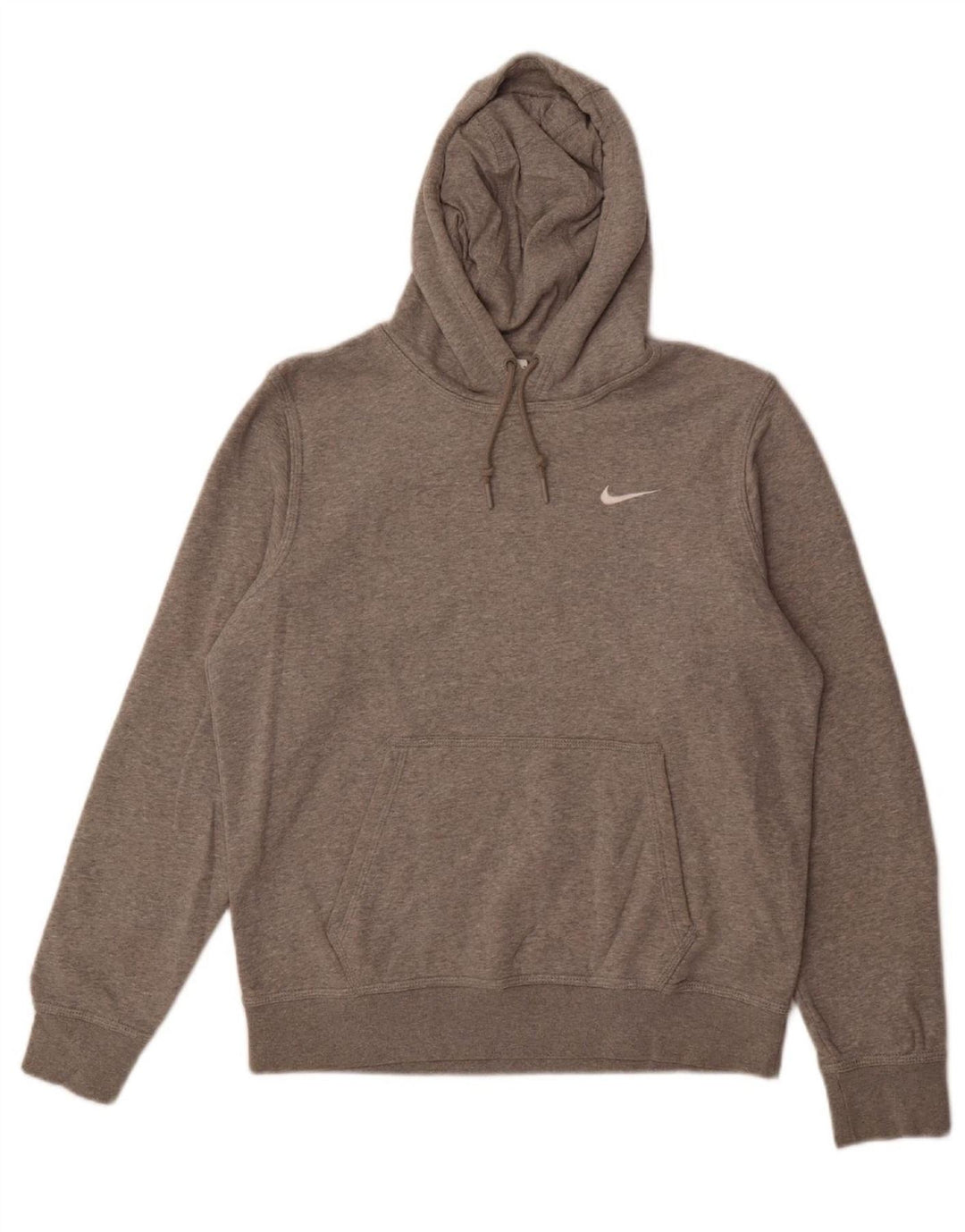 NIKE Mens Hoodie Jumper Medium Grey Cotton