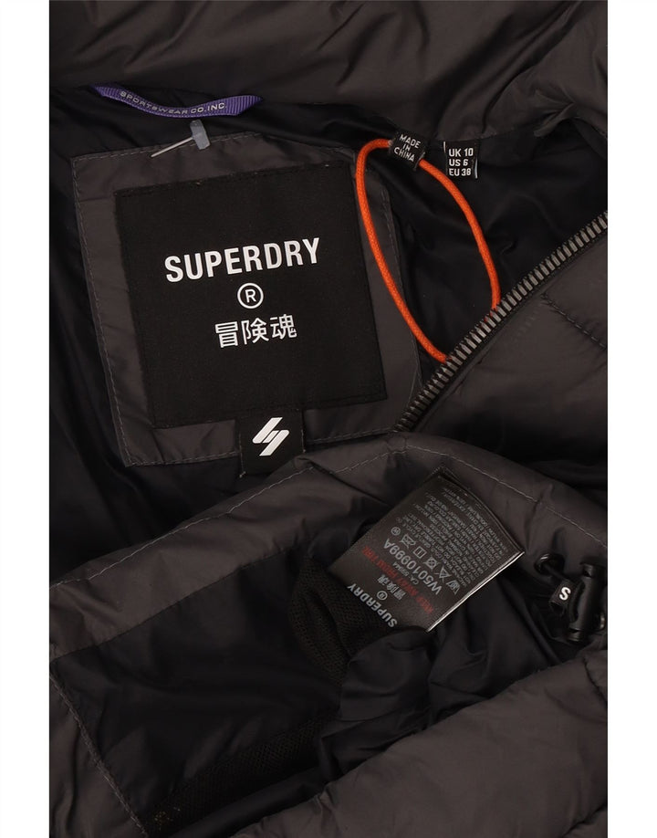 Superdry γυναικείο μπουφάν με κουκούλα UK 10 Small Grey Nylon