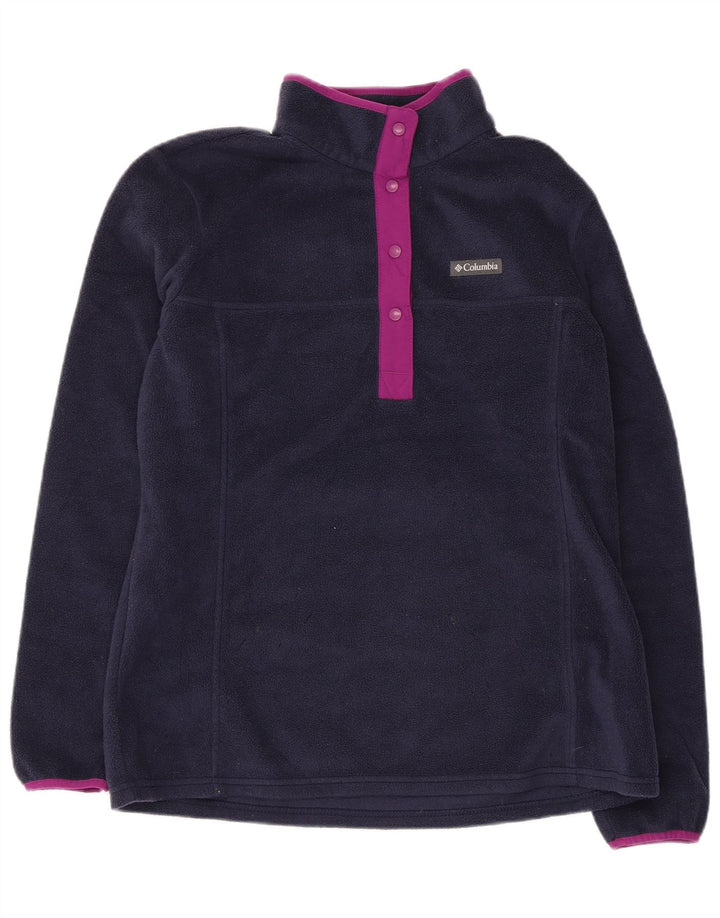 Columbia γυναικείο λαιμό με κουμπιά Fleece Jumper UK 16 Large Navy Blue Polyester