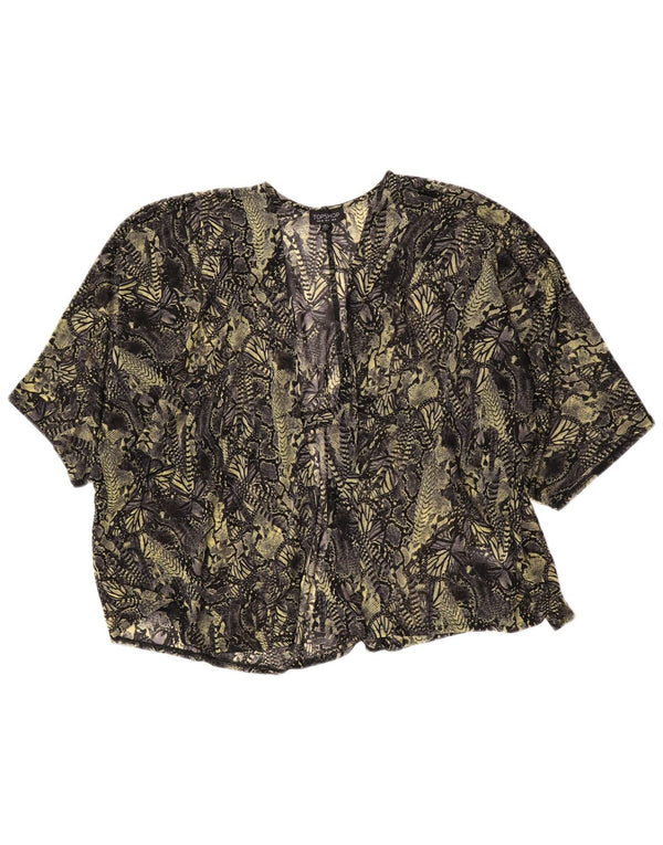 Topshop Womens See Through Cardigan Top UK 8 Small Multicolored