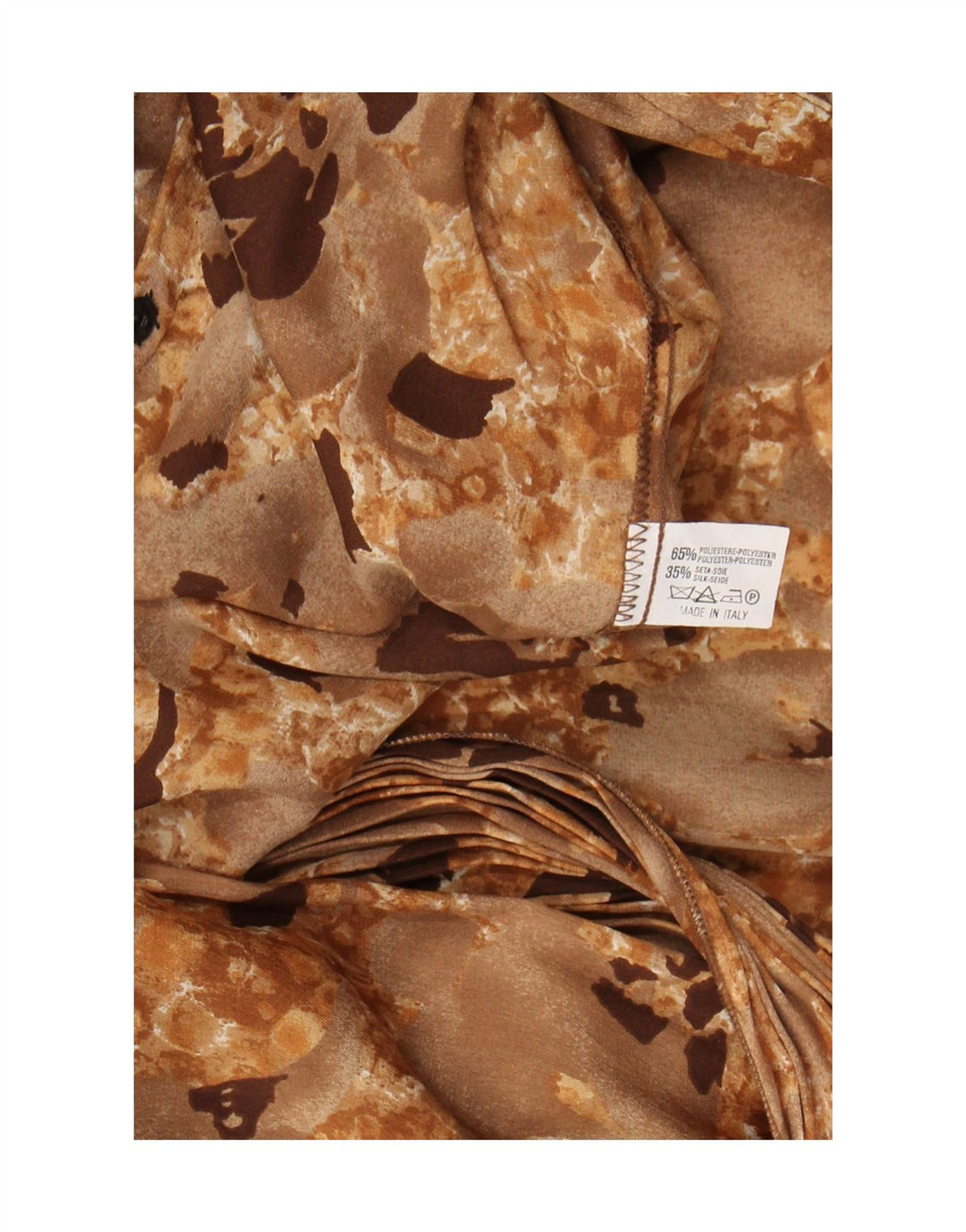 Vintage γυναικείο πουκάμισο μπλούζα UK 16 Large Beige Floral Polyester