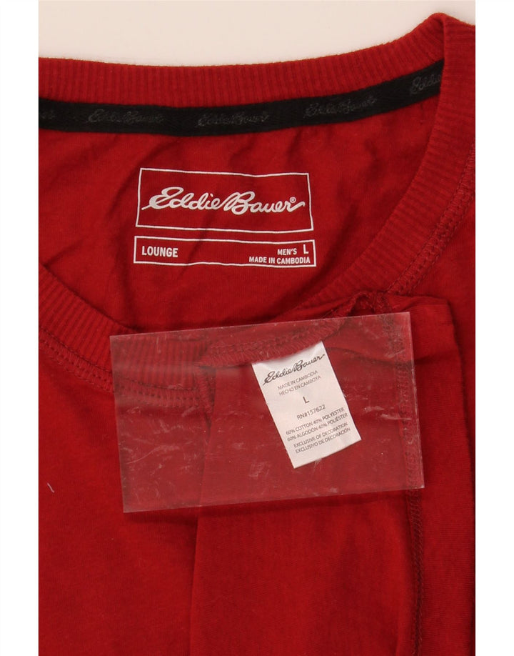 EDDIE BAUER Mens T-Shirt Top Large Red Cotton Vintage Eddie Bauer and Second-Hand Eddie Bauer from Messina Hembry 