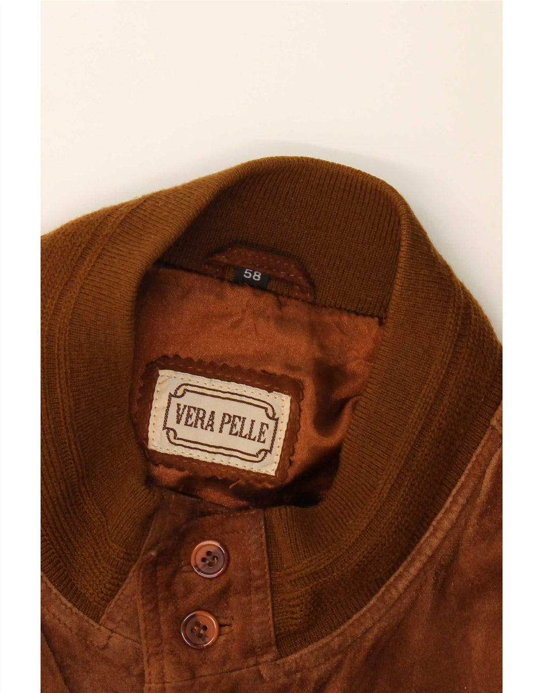 Vintage Ανδρικό Bomber Suede Jacket IT 58 4XL Καφέ Δερμάτινο