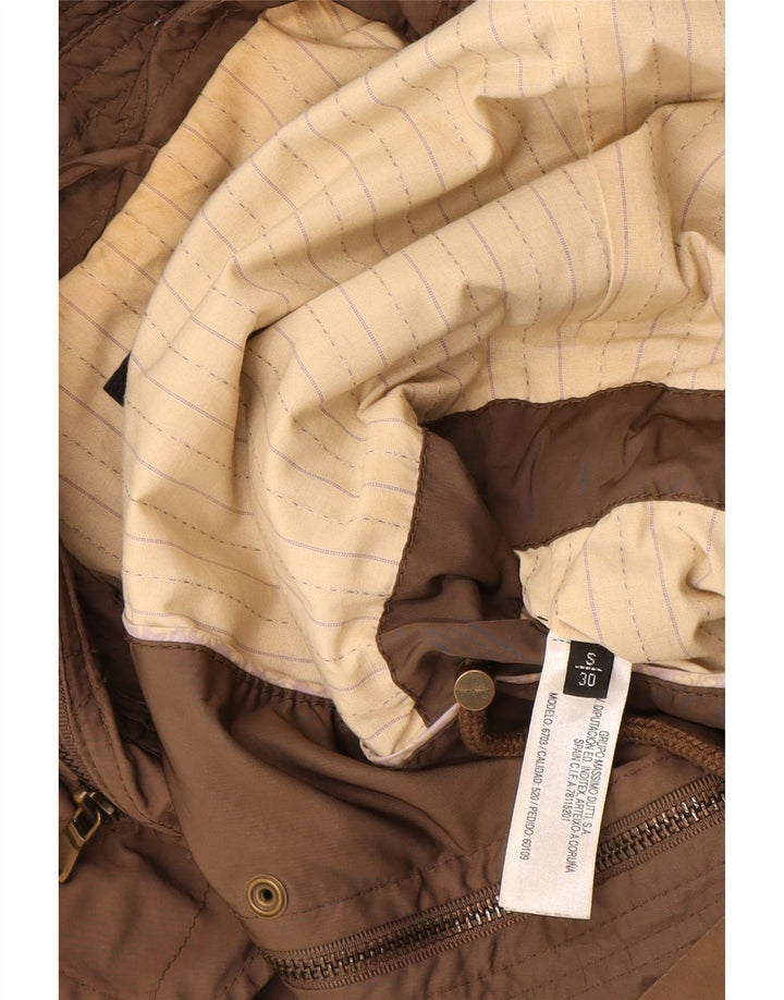 MASSIMO DUTTI Γυναικείο Utility Jacket UK 10 Small Brown Polyester