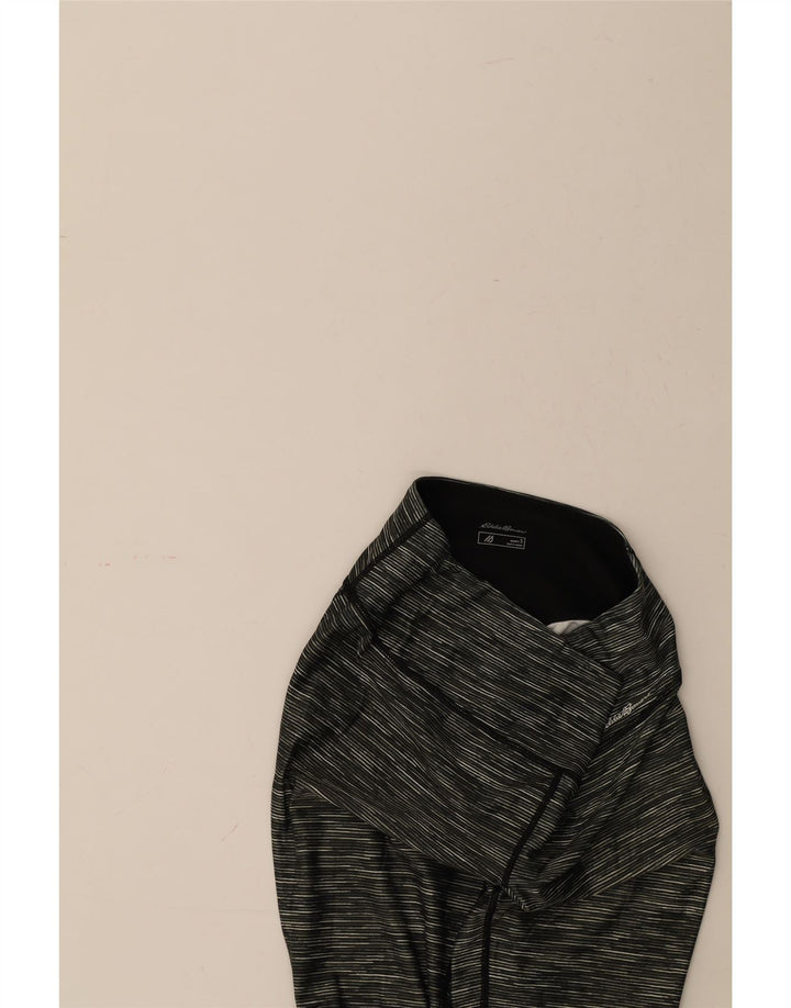 EDDIE BAUER Womens Leggings UK 10 Small  Grey Pinstripe Polyester Vintage Eddie Bauer and Second-Hand Eddie Bauer from Messina Hembry 