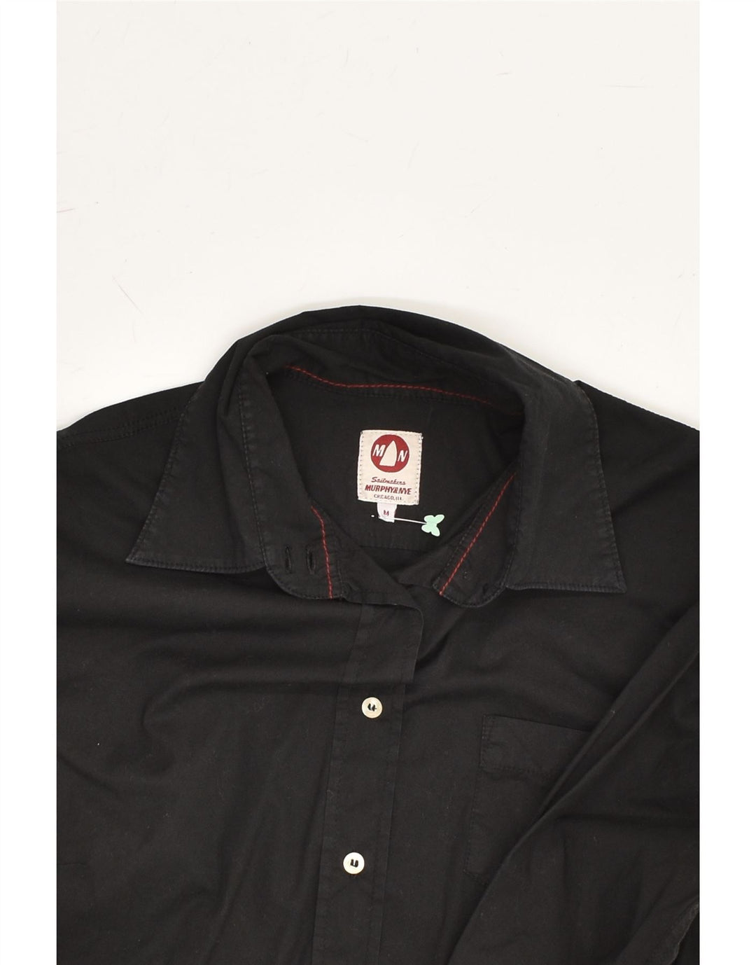 MURPHY & NYE Womens Shirt UK 12 Medium Black Cotton | Vintage Murphy & Nye | Thrift | Second-Hand Murphy & Nye | Used Clothing | Messina Hembry 