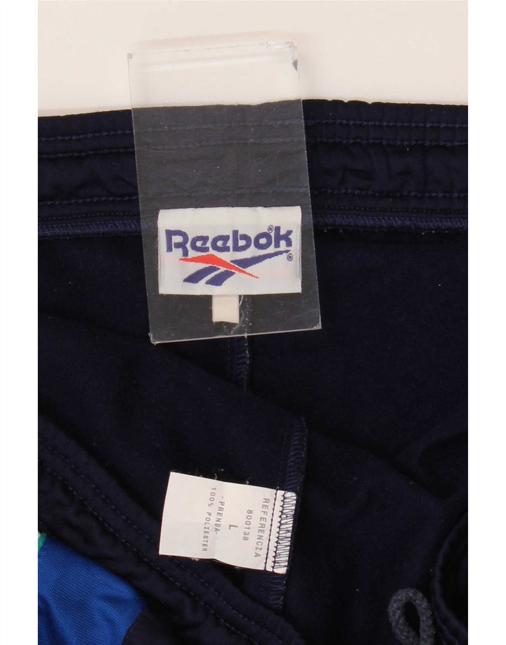 Ανδρική αθλητική φόρμα Reebok Παντελόνι μεγάλο μπλε μπλε χρώματος πολυεστέρας
