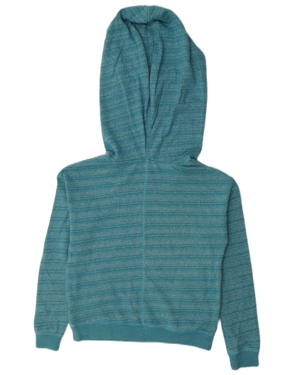 Roxy Womens Oversized Hoodie Jumper UK 6 XS Μπλε ριγέ βαμβακερό