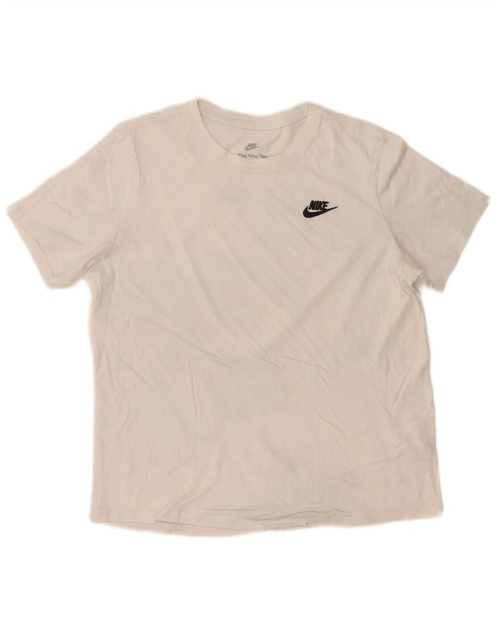 Ανδρικό μπλουζάκι Nike, μεσαίο λευκό βαμβακερό