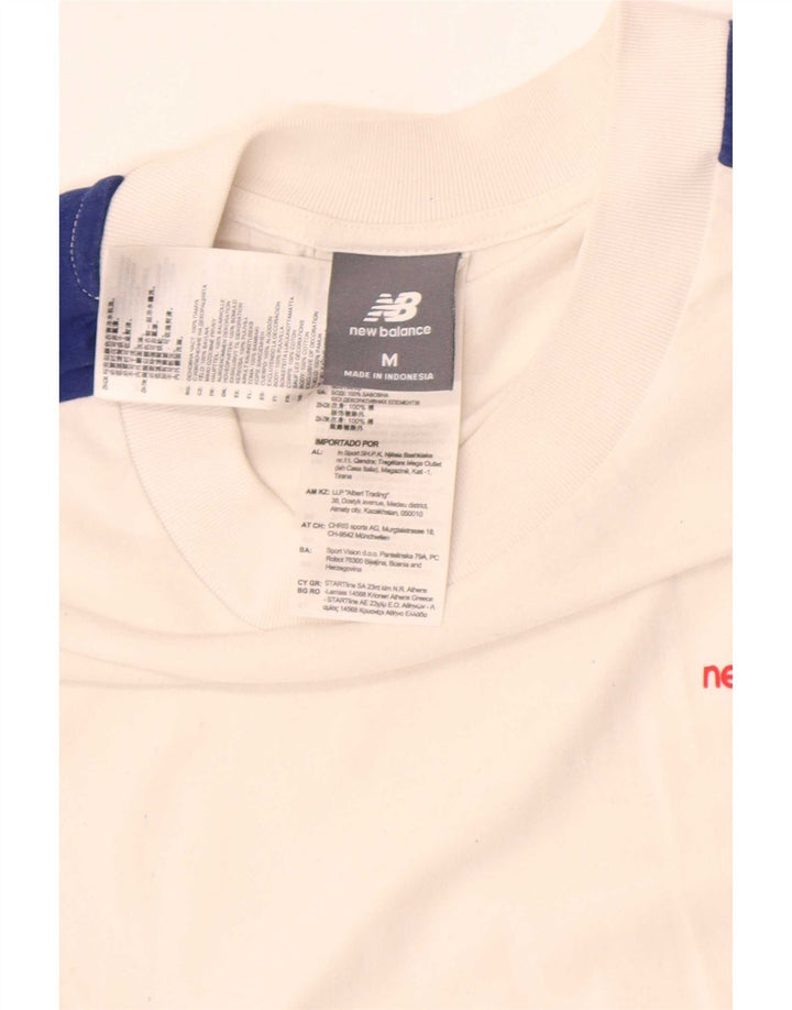 Ανδρικό T-Shirt New Balance Τοπ, μεσαίο λευκό χρώμα, βαμβακερό