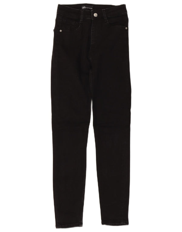 Zara γυναικείο ψηλό στενό τζιν EU 38 Small W28 L28 μαύρο βαμβακερό