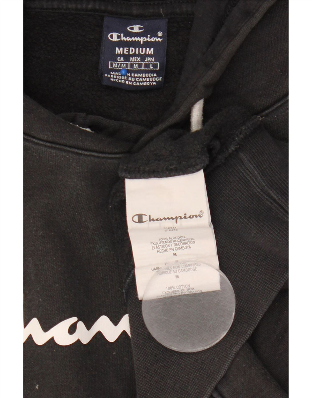 Ανδρικό Champion Graphic Hoodie Jumper Μεσαίο μαύρο βαμβακερό