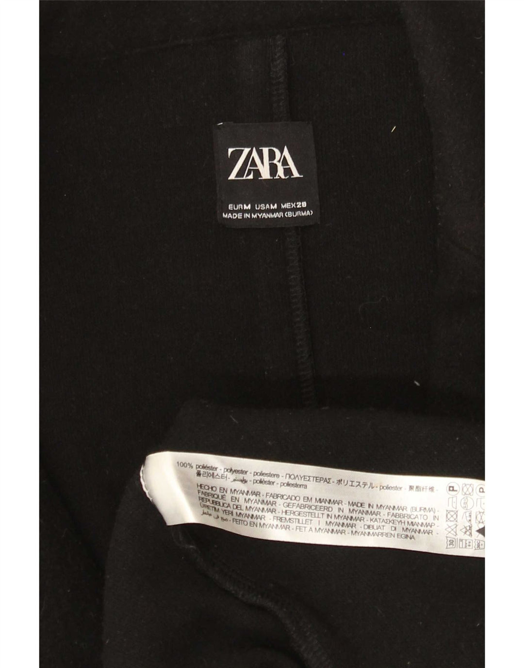 Zara Γυναικείο Ανοιχτό Πανωφόρι UK 14 Μεσαίο Μαύρο Πολυεστέρα