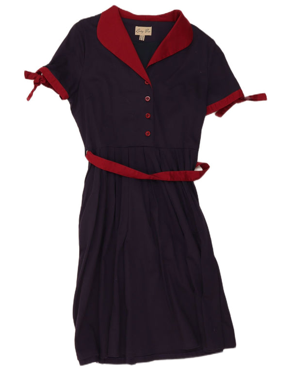 Lindy bop Γυναικείο φόρεμα A-Line UK 14 Large Navy Blue από βαμβάκι
