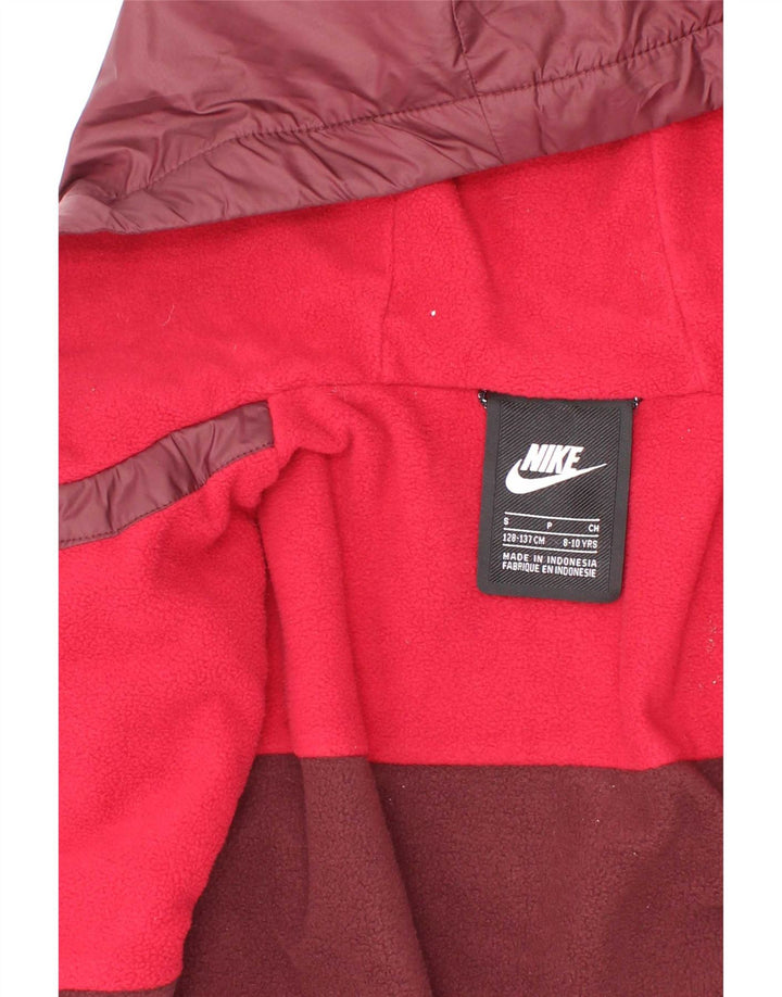 Μπουφάν Nike Boys με κουκούλα αντιανεμικό 8-9 ετών μικρό μπορντό πολυεστέρα