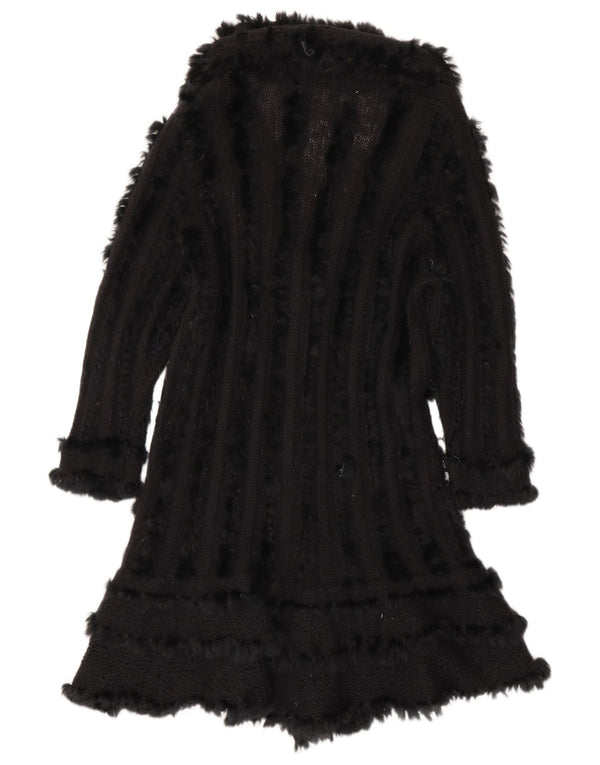 Vintage Γυναικείο πουλόβερ Longline Cardigan UK 14 Medium Black Wool