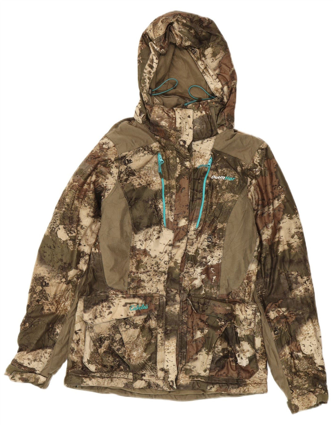 Γυναικείο τζάκετ CABELA'S Oversized Windbreaker UK 6 XS Χακί Καμουφλάζ