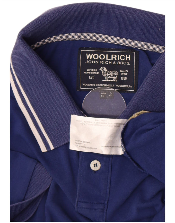 Ανδρικό πουκάμισο πόλο Woolrich μεγάλο μπλε ναυτικό βαμβακερό