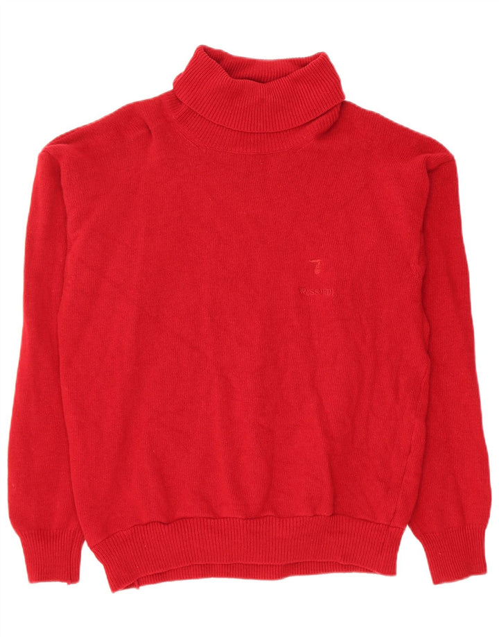 Trussardi γυναικείο πουλόβερ με ρολό λαιμόκοψη UK 12 Medium Red