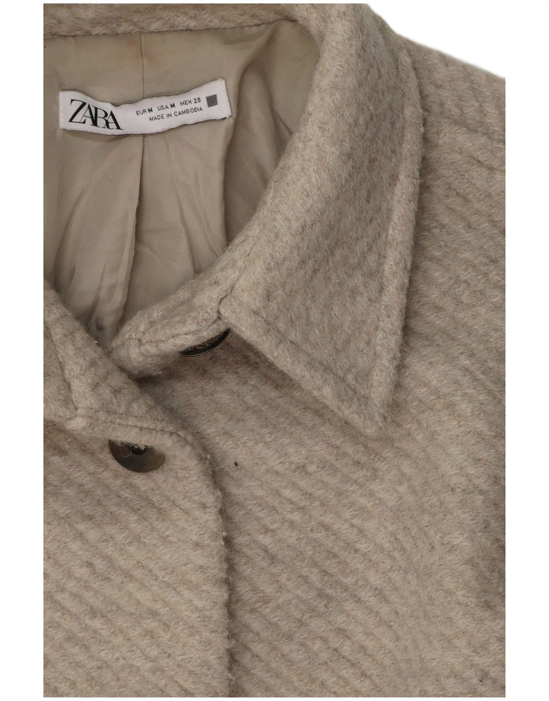 ZARA Γυναικείο Bomber Jacket UK 14 Medium Beige
