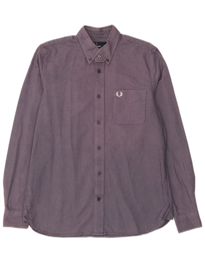 Ανδρικό πουκάμισο Fred Perry, μεσαίο μπλε βαμβακερό