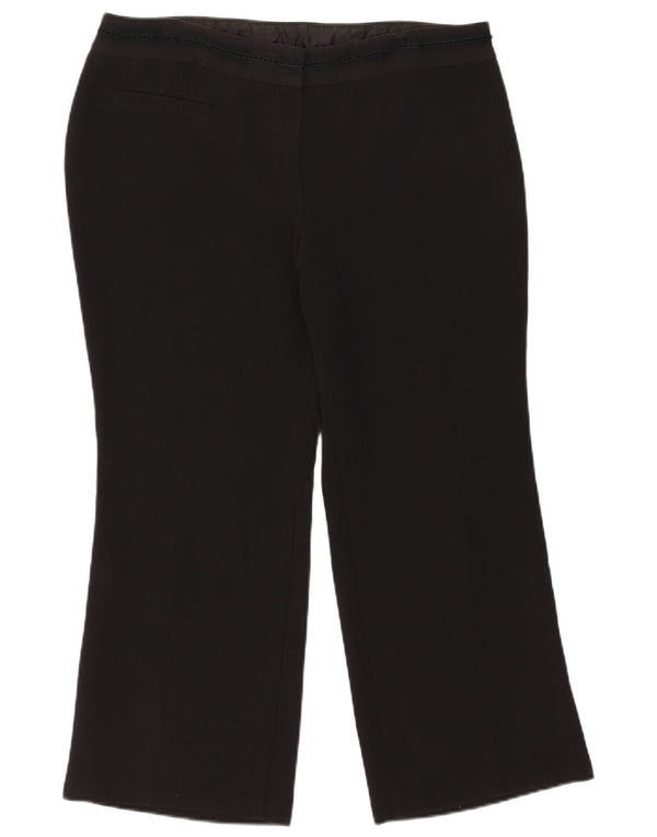 Marks & Spencer Womens Bootcut Cropped Trousers UK 18 XL W36 L26 Black