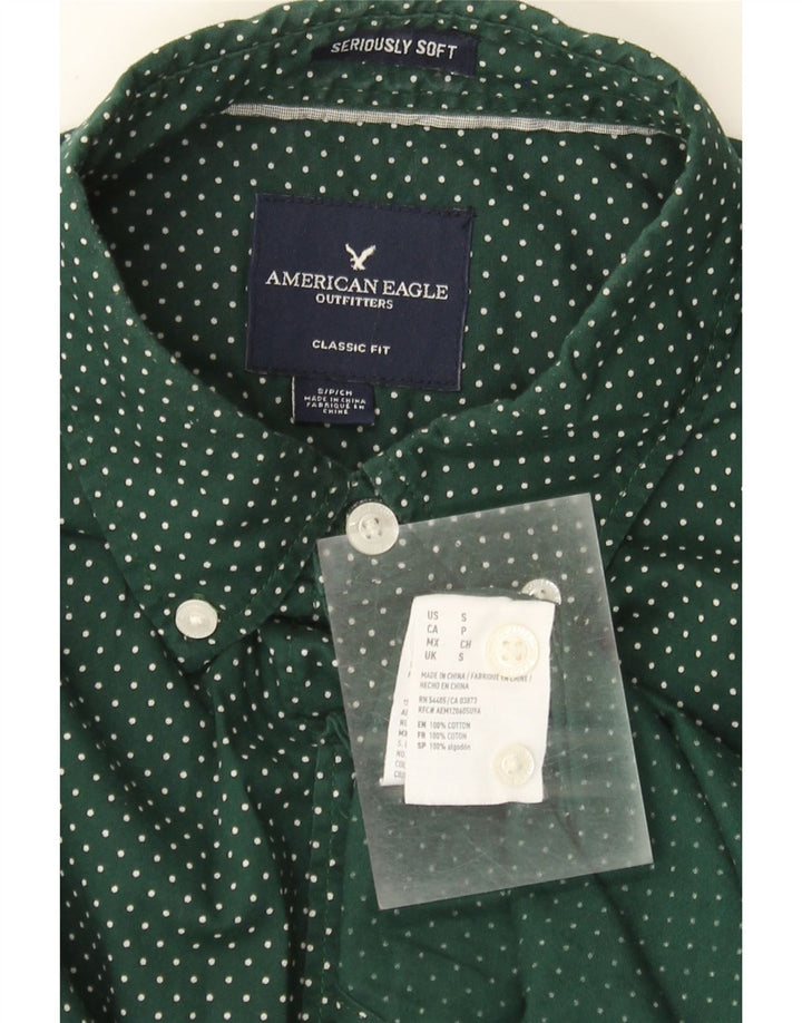 Ανδρικό πουκάμισο American Eagle Classic Fit, Βαμβακερό μικρό πράσινο με στίγματα