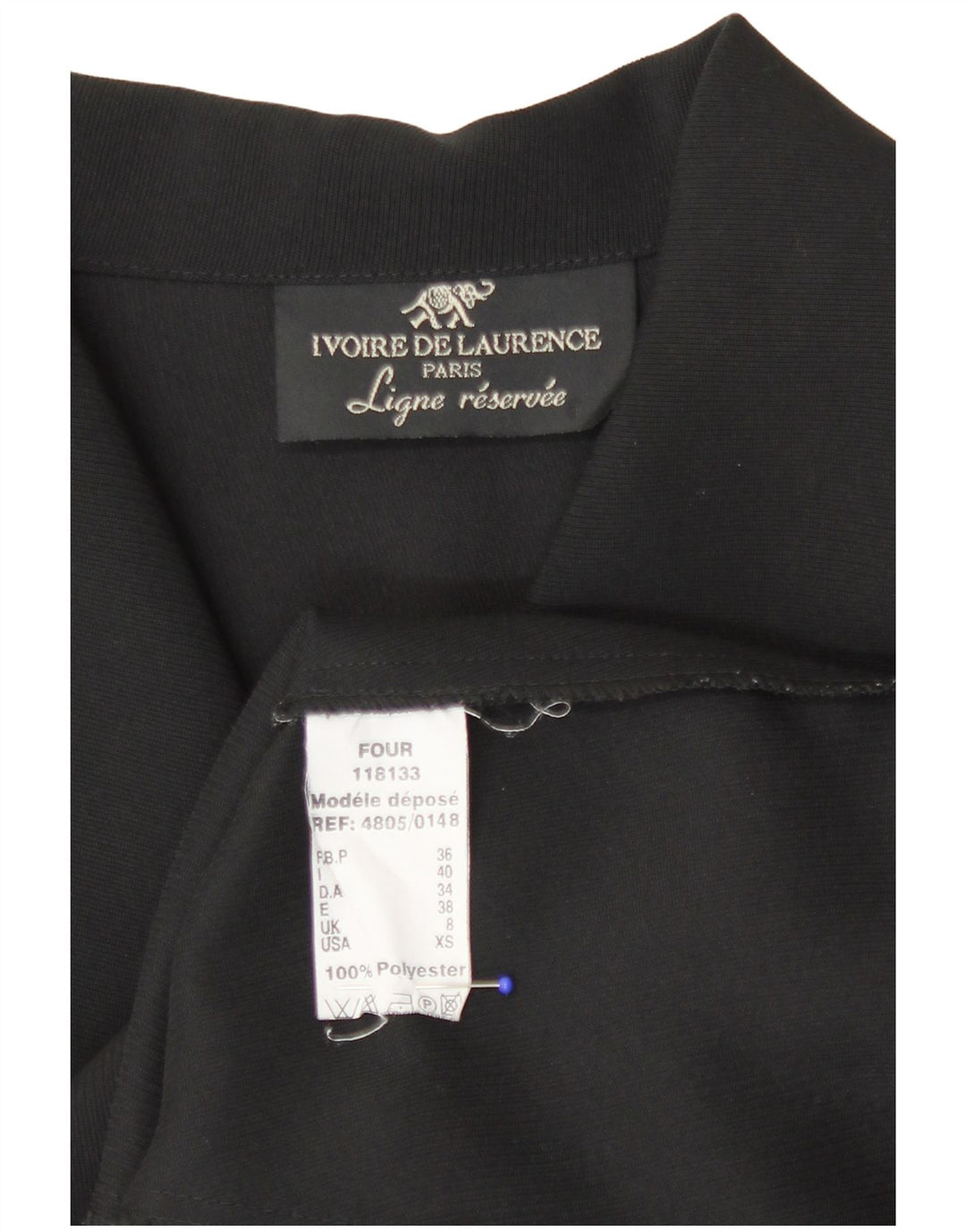 Γυναικείο πουκάμισο Ivoire de Laurence Μπλούζα UK 8 Small Black Polyester