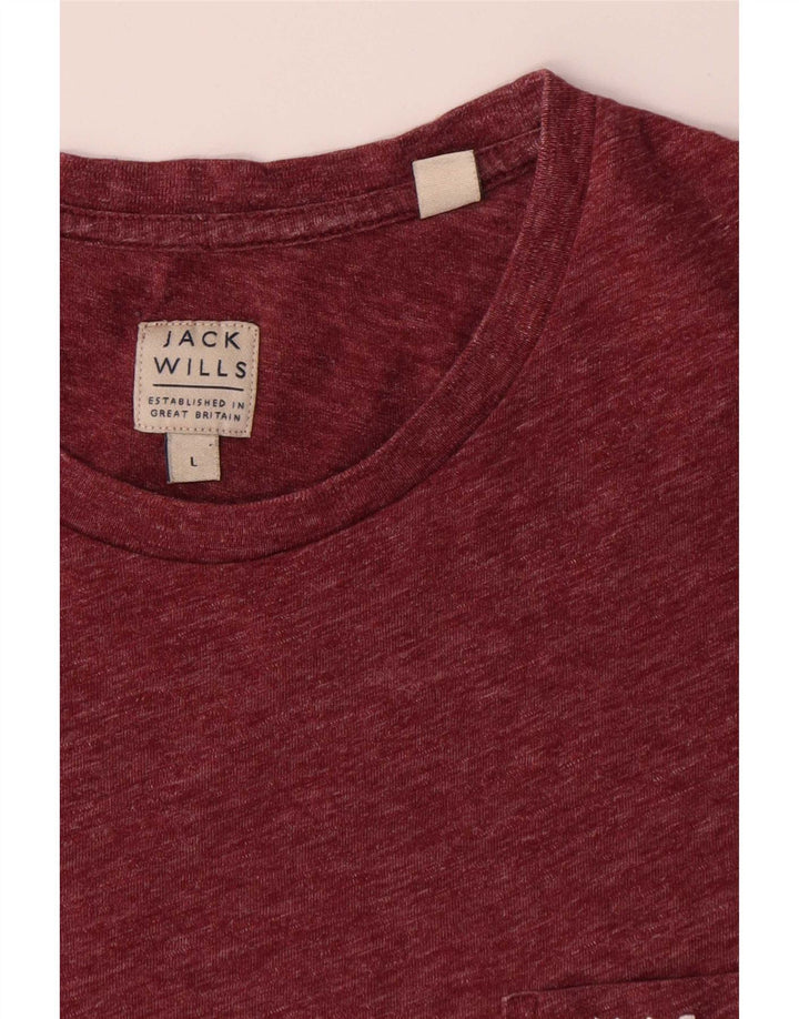 Ανδρικό μπλουζάκι Jack Wills Top Large Βουργουνδίας με φλύκταινες πολυεστέρας