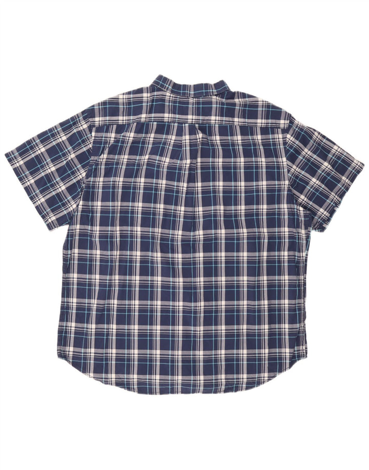 Old Navy Ανδρικό κοντομάνικο πουκάμισο Slim Fit 2XL Navy Blue Check Cotton