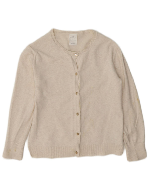 Zara Girls Cardigan πουλόβερ 7-8 ετών από λευκό βαμβακερό