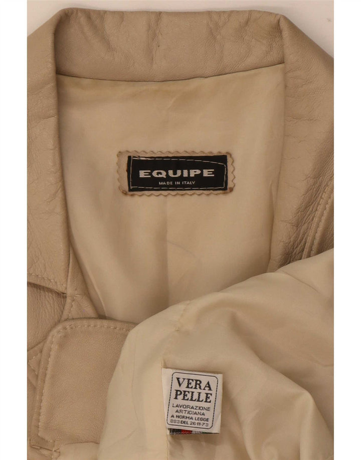 Equipe Γυναικείο Loose Fit Δερμάτινο Μπουφάν IT 42 Medium Beige