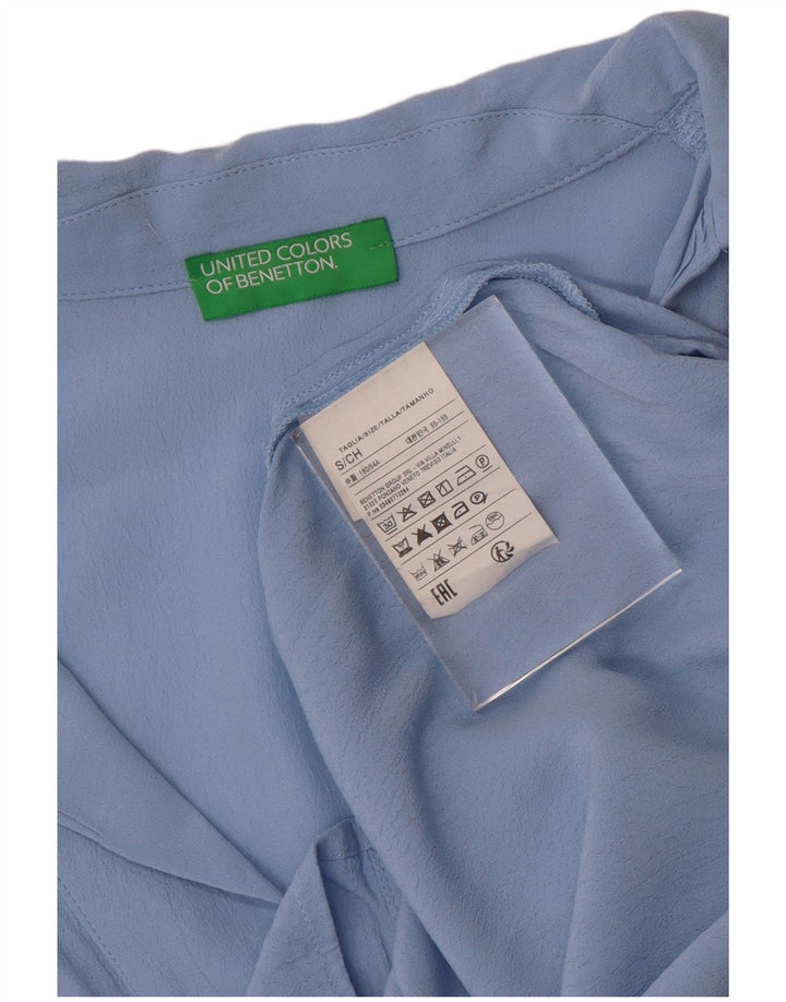 BENETTON Γυναικείο πουλόβερ μπλούζα μεγάλου μεγέθους UK 10 Small Blue Viscose