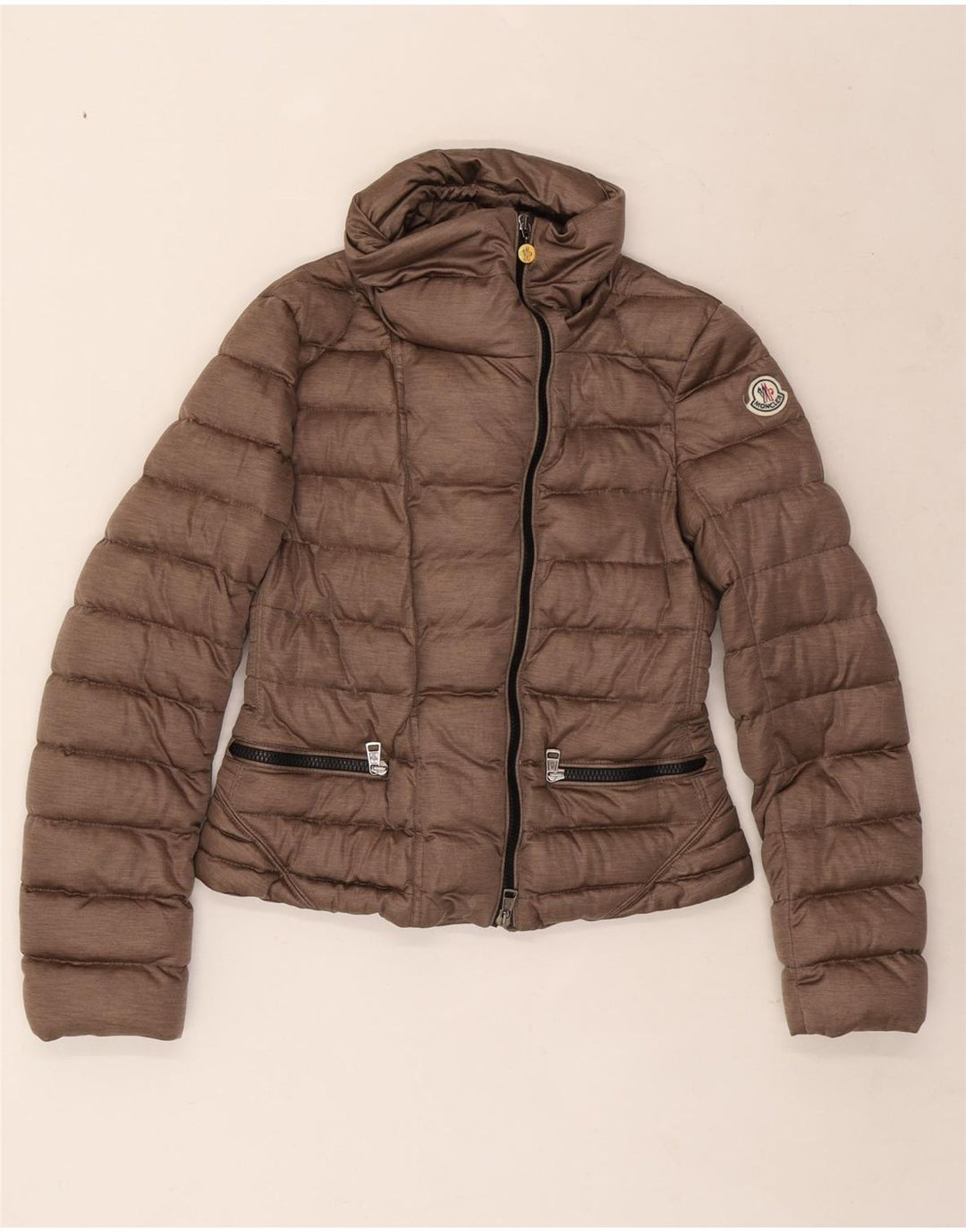 Moncler Γυναικείο μπουφάν με επένδυση μεγέθους 2 Μικρός καφέ πολυεστέρας