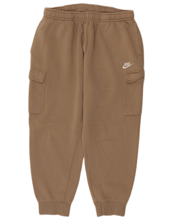 Nike Womens Cargo Tracksuit Trousers Joggers UK 18 XL Beige Cotton