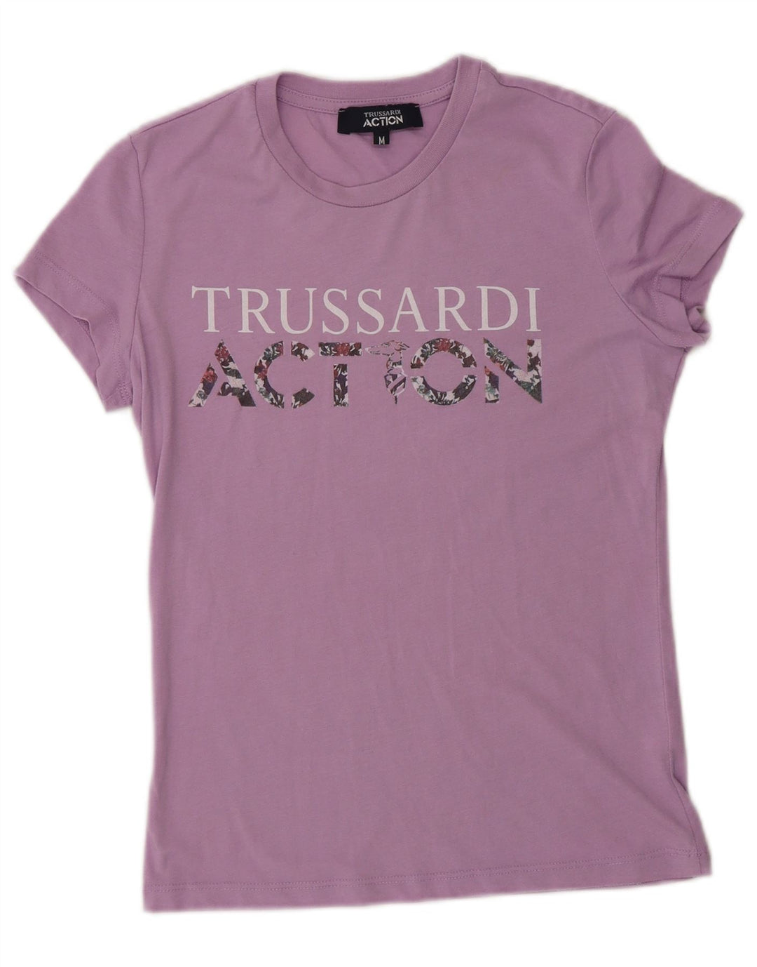 Γυναικείο γραφικό μπλουζάκι Trussardi Top UK 12 μεσαίο μωβ πολυεστέρας