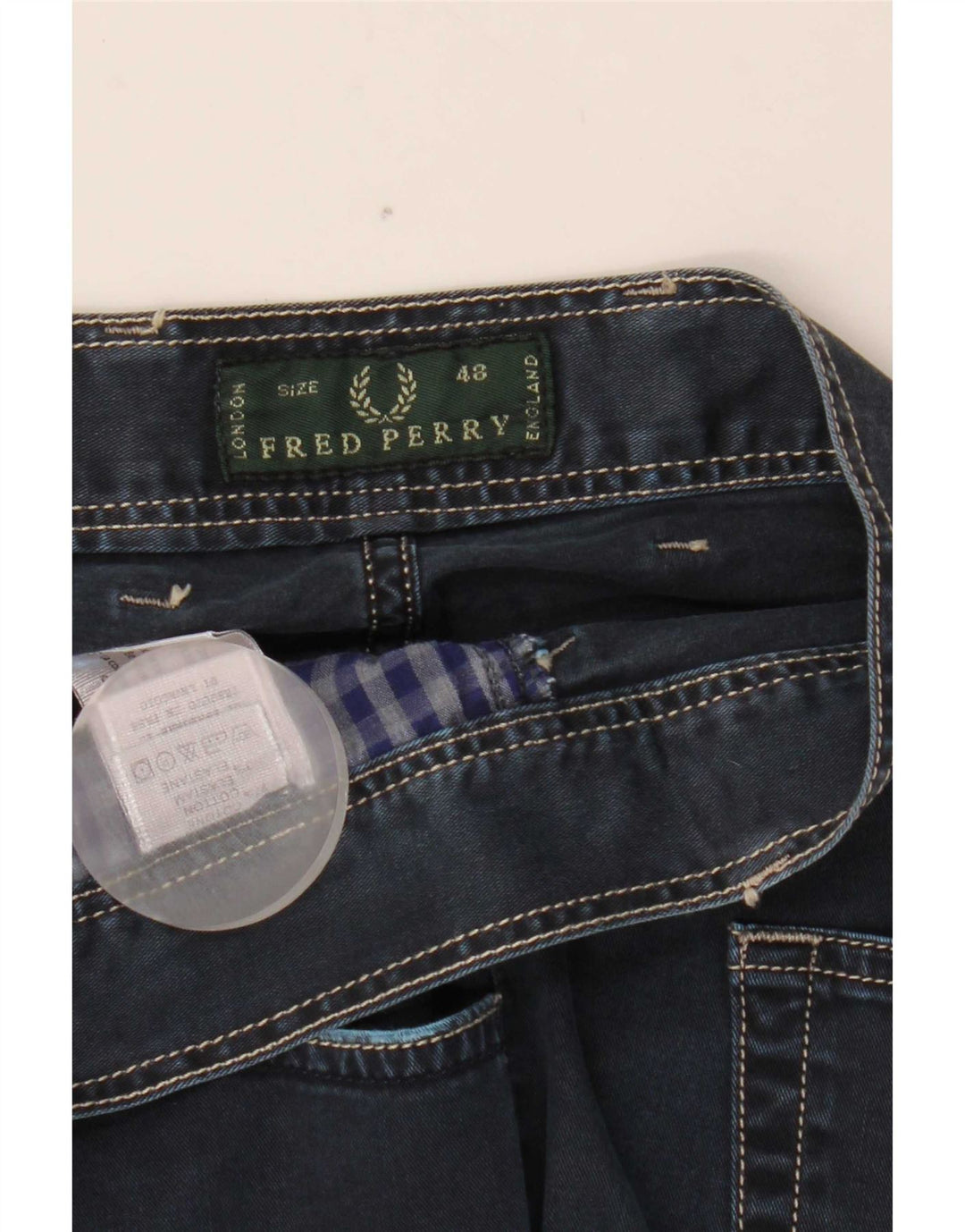 Fred Perry Ανδρικό Slim Jeans IT 48 Medium W33 L30 Navy Blue Cotton