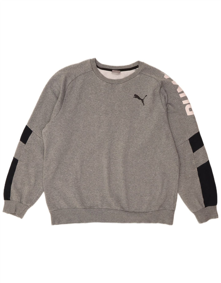Ανδρικό γραφικό φούτερ Puma Jumper με μεγάλο γκρι χρώμα