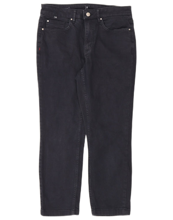 Crew Clothing Γυναικεία κομμένα παντελόνια UK 10 Small W30 L24 Navy Blue Cotton