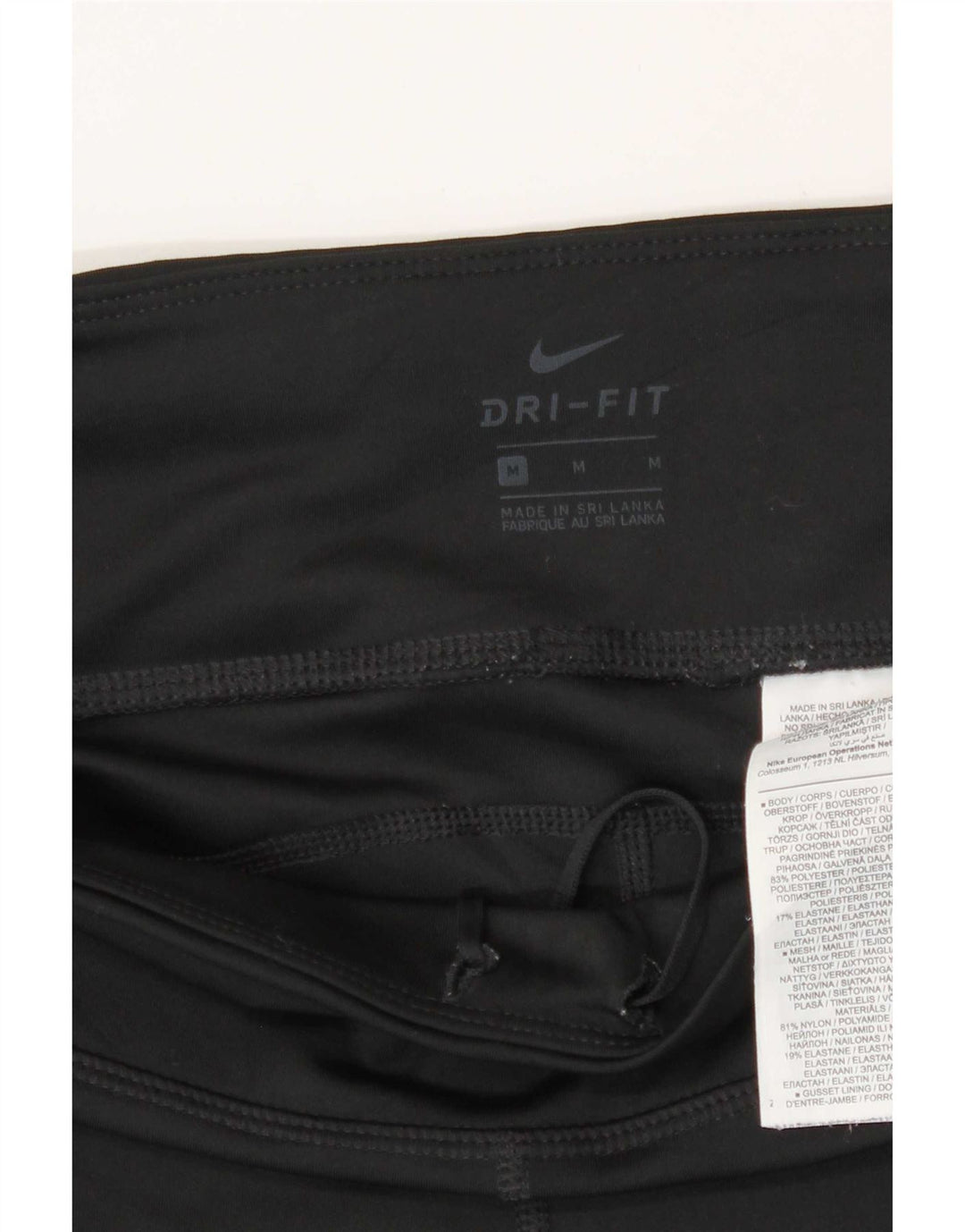 Γυναικεία κολάν Nike Dri Fit Crop UK 12 μεσαίου μαύρου πολυεστέρα