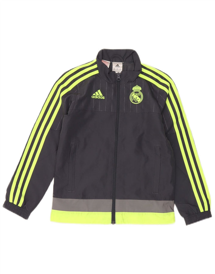 Adidas Boys Graphic αθλητική φόρμα Top Jacket 7-8 Years Grey Colourblock