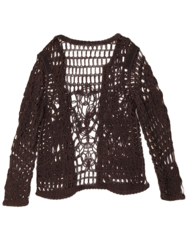 Γυναικείο μακρυμάνικο βελονάκι MONARI See Through Top UK 14 Large Grey