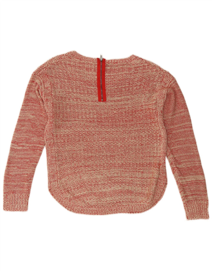 Marks & Spencer Γυναικείο πουλόβερ με λαιμόκοψη σε V UK 10 Small Red Flecked