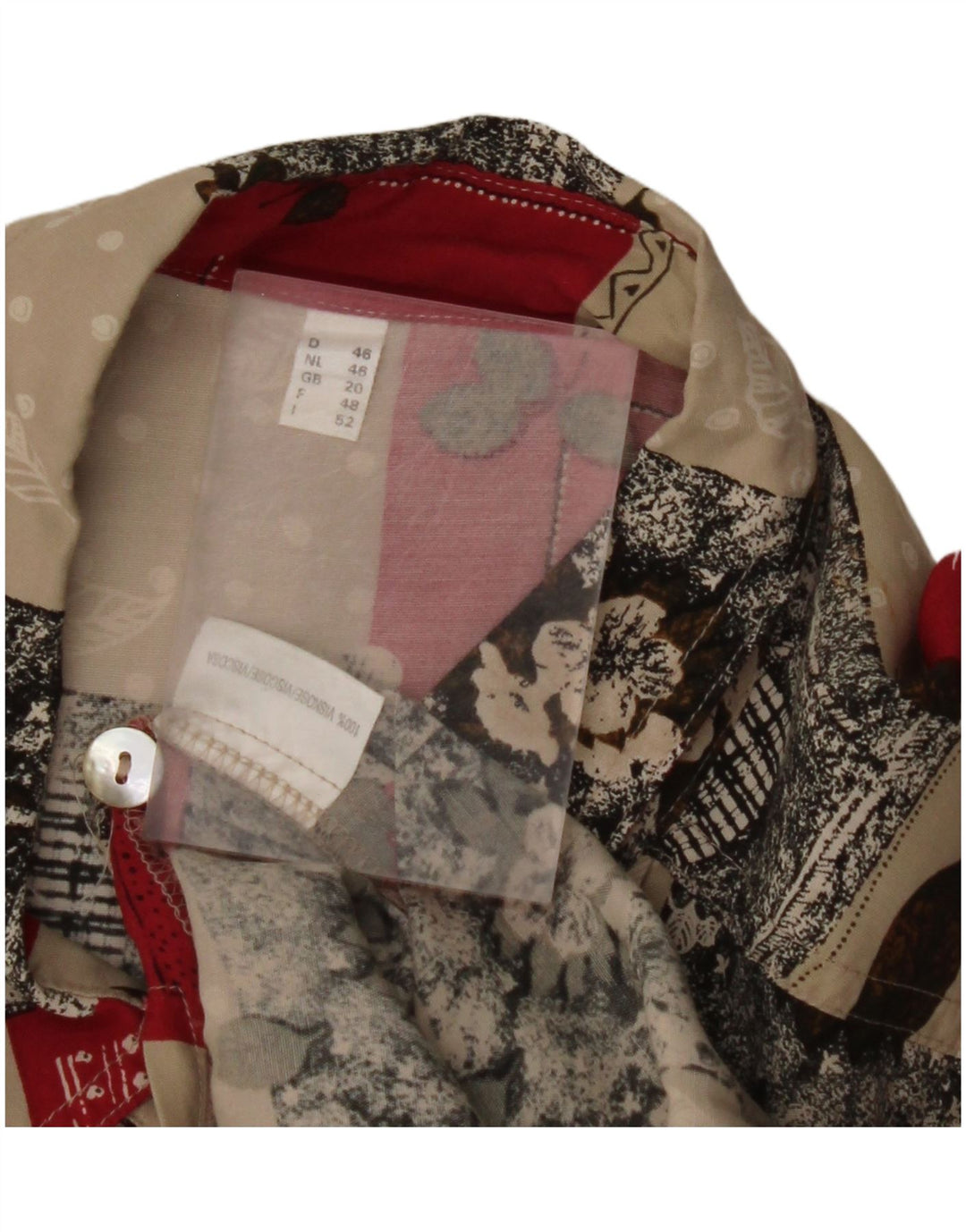 VINTAGE γυναικείο πουκάμισο μπλούζα UK 20 2XL Πολύχρωμη φλοράλ βισκόζη