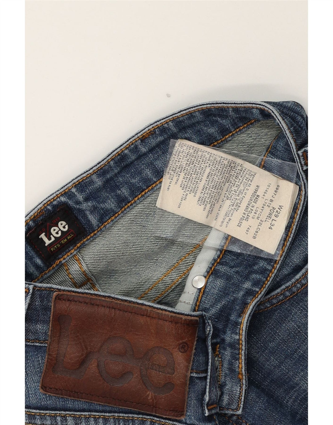 LEE Womens Powell Slim Jeans W29 L34 Blue Cotton Vintage Lee and Second-Hand Lee from Messina Hembry 