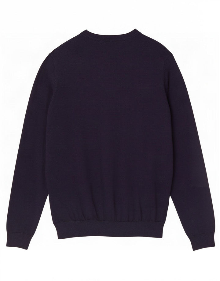 Ανδρικό πουλόβερ Marks & Spencer Boat Neck Jumper Medium Navy Blue Μαλλί Merino