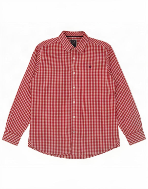 Crew Clothing Ανδρικό πουκάμισο Classic Fit XL Red Gingham Cotton